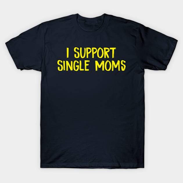 I Support Single Moms Offensive Rude Party T-Shirt by TIHONA